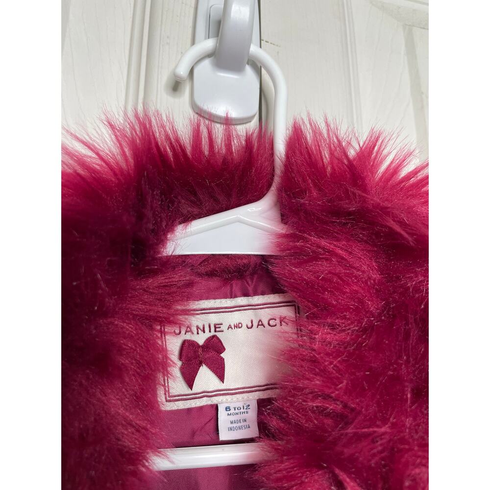 Janie and Jack Girls Burgundy Magenta Dress Coat Size 6-12 Mo - Picture 2 of 6